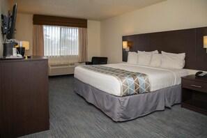 Individually furnished, desk, laptop workspace, blackout curtains