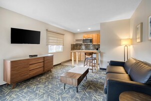 Suite, 1 King Bed, Non Smoking, Kitchenette (with Sofabed) | Individually furnished, desk, laptop workspace, blackout drapes