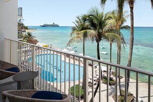 Grand Room, 2 Queen Beds, Oceanfront | Premium bedding, down comforters, pillowtop beds, in-room safe