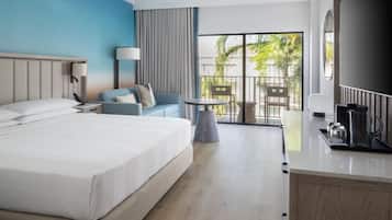 Premium bedding, down comforters, pillowtop beds, in-room safe