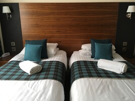 Hypo-allergenic bedding, in-room safe, individually decorated