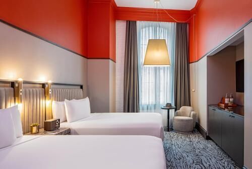 Premium bedding, pillowtop beds, in-room safe, desk