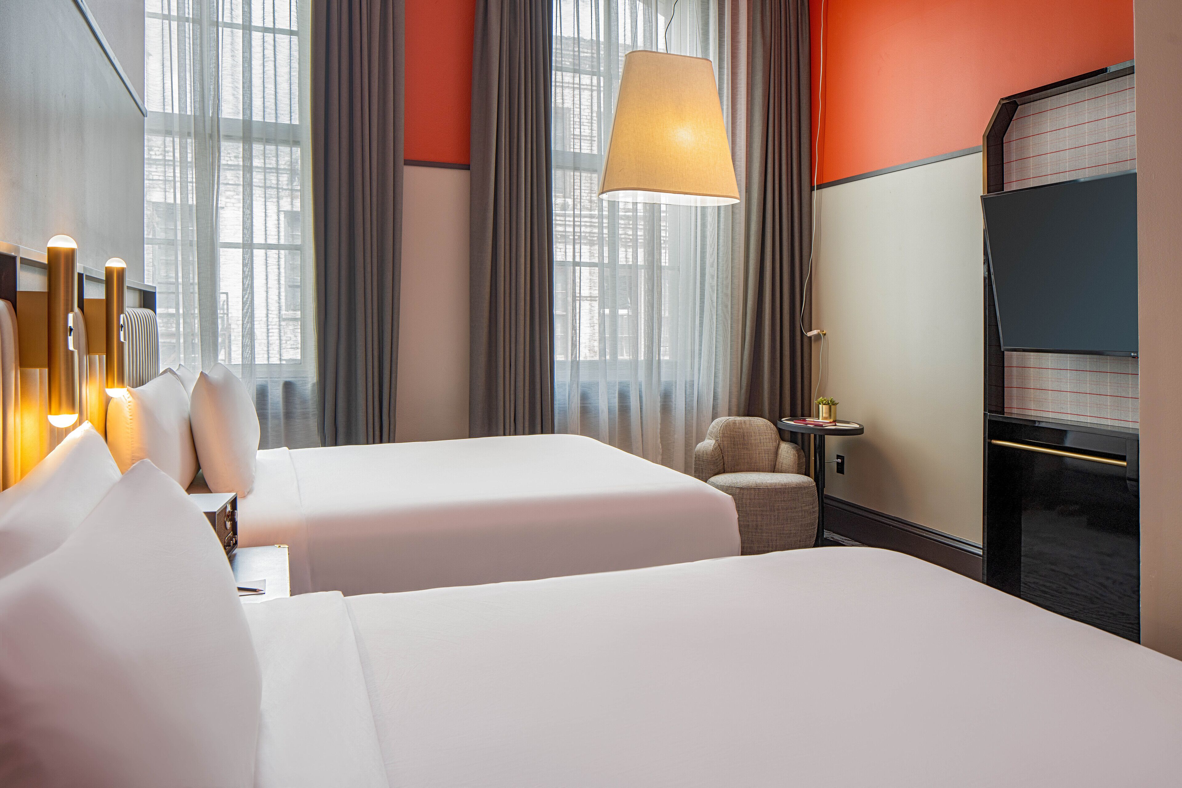 standard room, 2 queen beds | premium bedding, pillow-top beds, in-room safe, desk