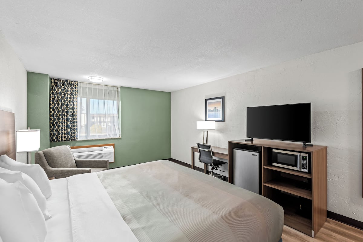 Standard Room, 1 King Bed, Non Smoking | Desk, iron/ironing board, cribs/infant beds, rollaway beds