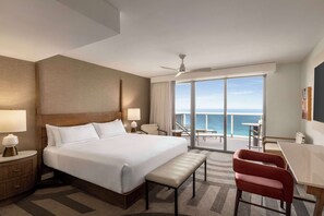1 King Bed Premium Oceanfront Balcony | Premium bedding, in-room safe, desk, laptop workspace - Hilton Cabana Miami Beach Resort (Miami Beach)