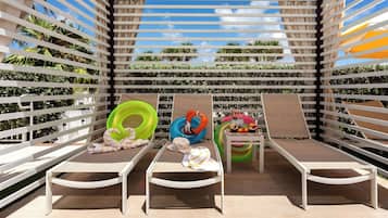 Relax in style with comfortable lounge chairs and amenities.