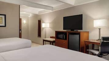 Room, 2 Queen Beds, Non Smoking | In-room safe, desk, blackout drapes, iron/ironing board