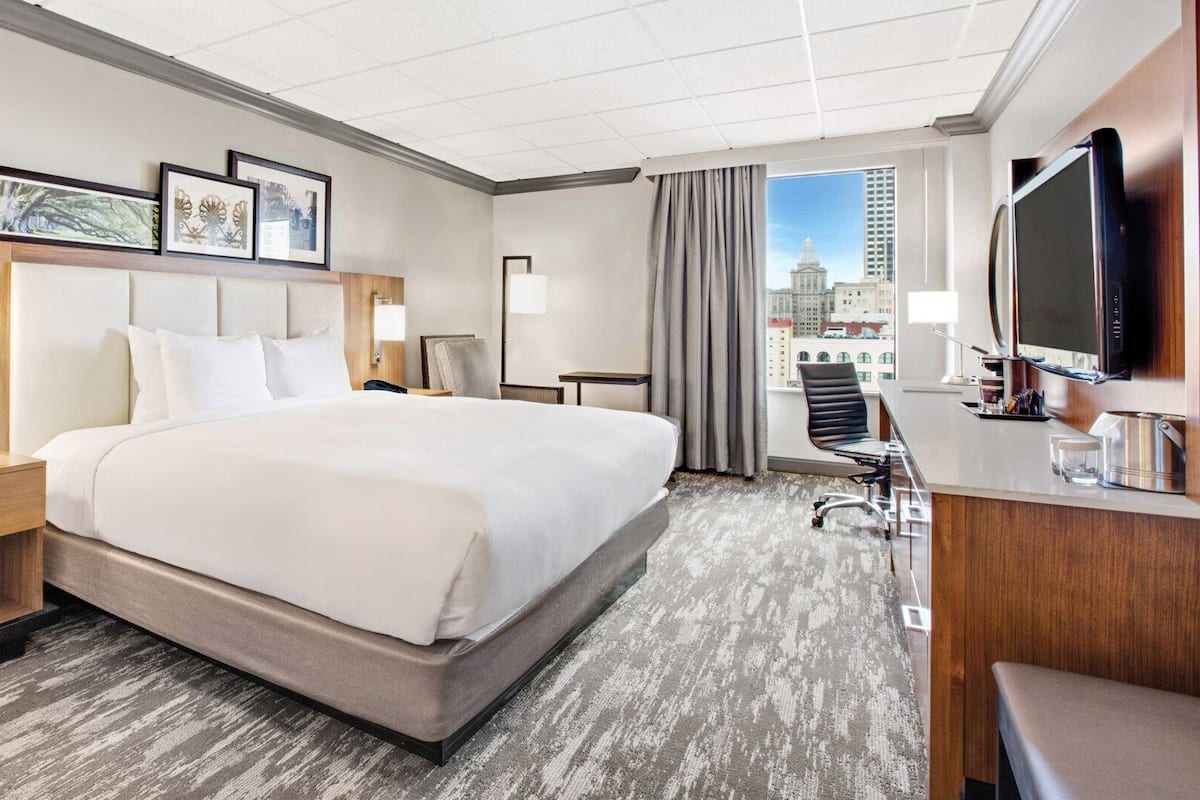 Hypo-allergenic bedding available, in-room safe, desk, laptop workspace