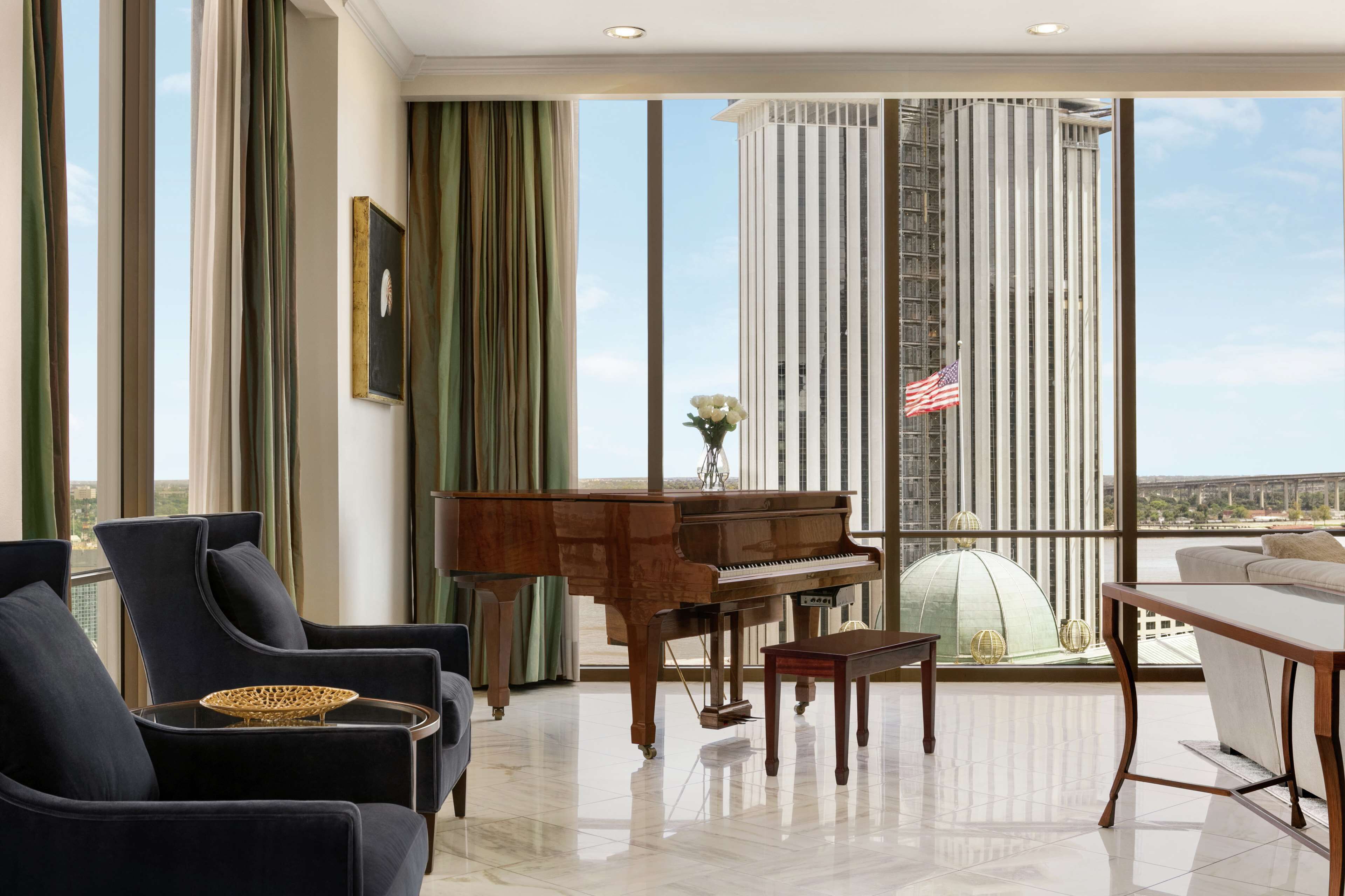 Penthouse, 2 Bedrooms | Living area | 45-inch flat-screen TV with satellite channels, TV