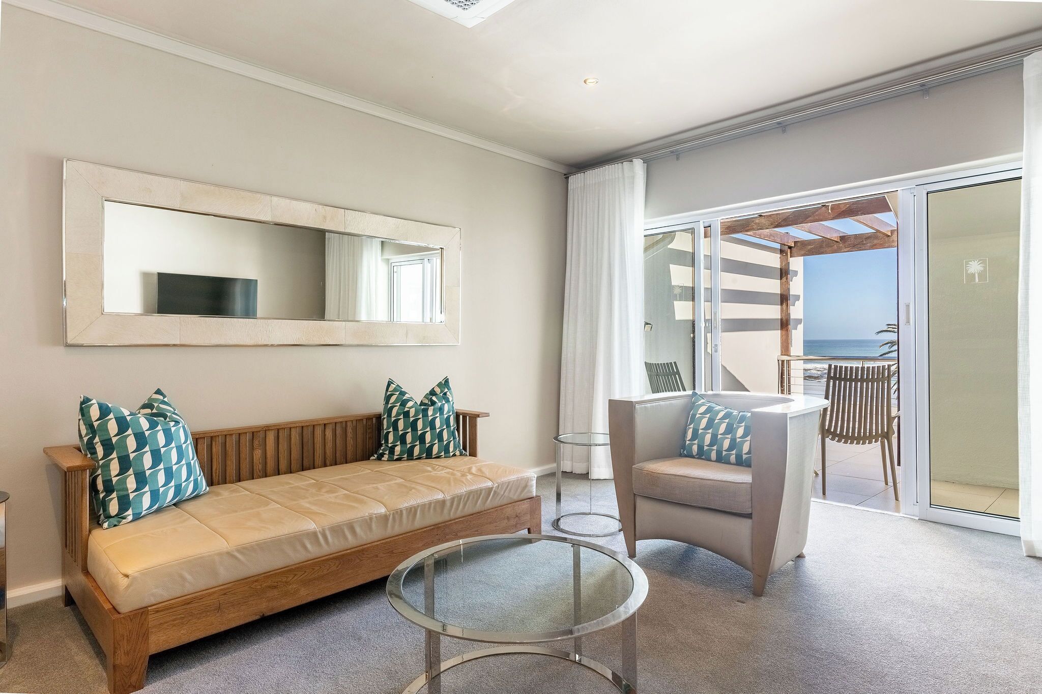 sea view suite | living area | 42-inch smart tv with satellite channels, tv, netflix