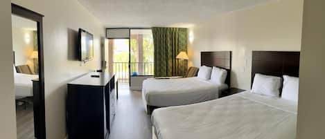 Desk, blackout curtains, iron/ironing board, free cots/infant beds