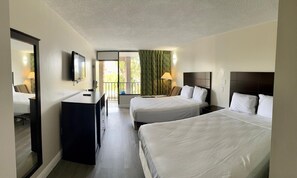 Room, 2 Queen Beds, Non Smoking | 1 bedroom, desk, blackout drapes, iron/ironing board