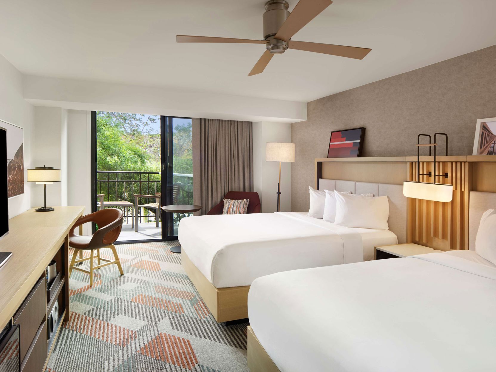 Premium bedding, down comforters, pillowtop beds, in-room safe