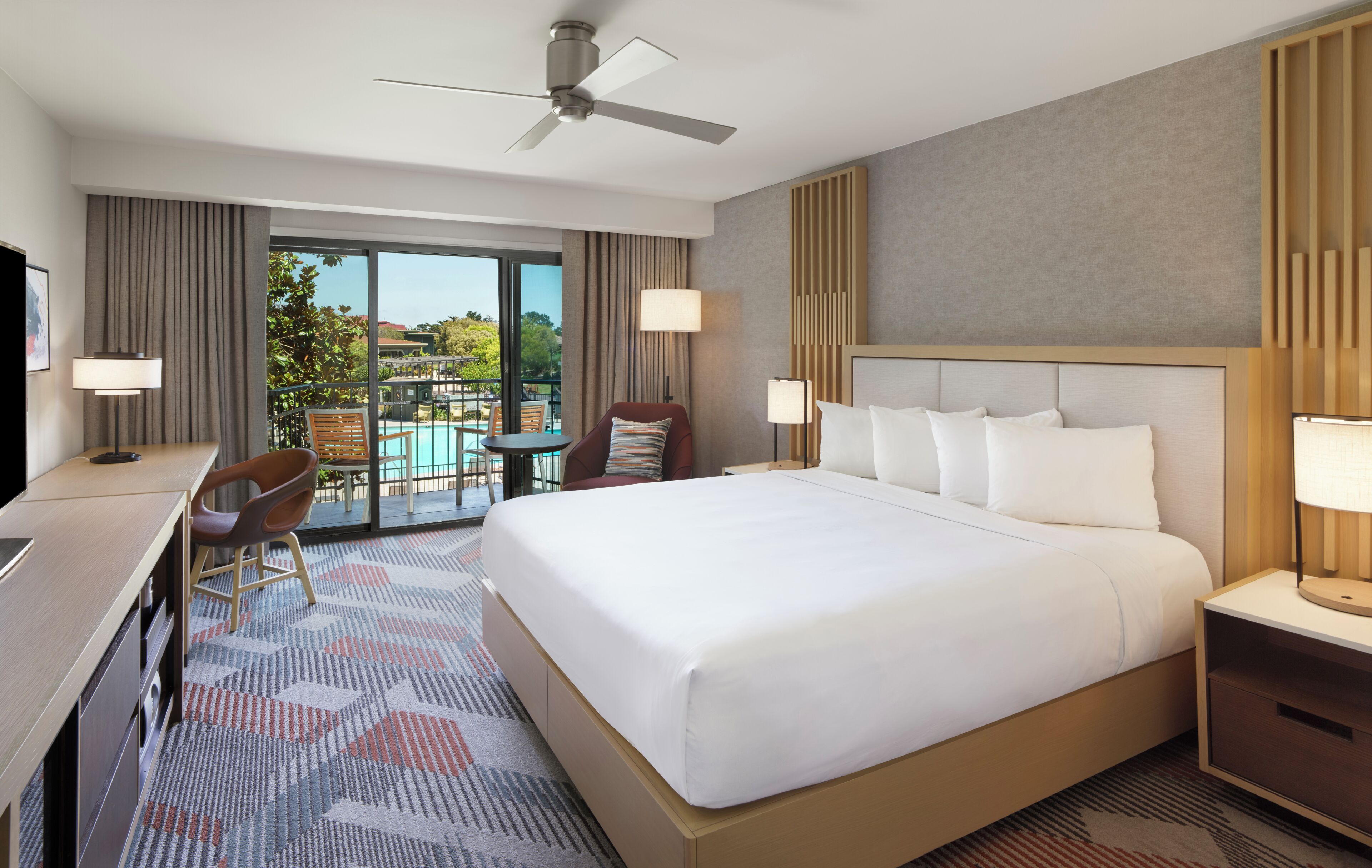 Room, 1 King Bed, Balcony, Pool View | Premium bedding, down comforters, pillowtop beds, in-room safe