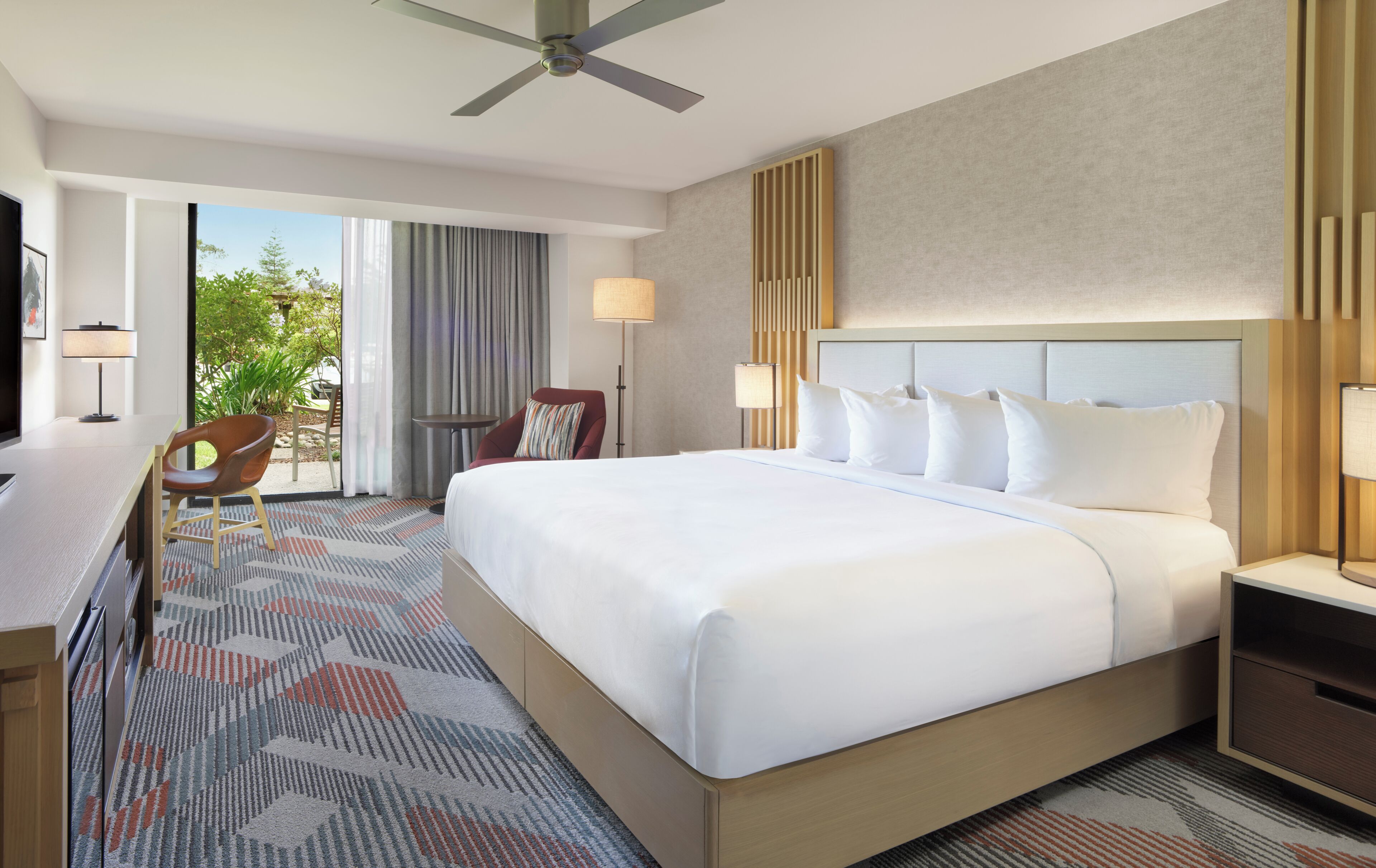 Room, 1 King Bed, Patio | Premium bedding, down comforters, pillowtop beds, in-room safe