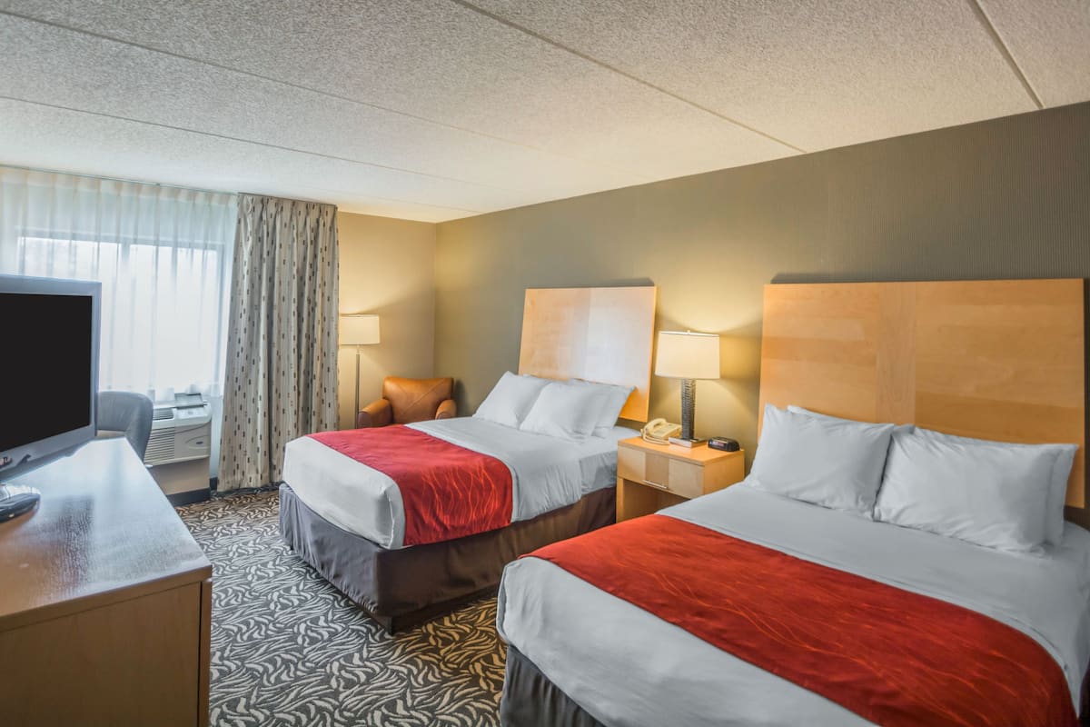 Standard Room, 2 Double Beds, Non Smoking | Premium bedding, desk, laptop workspace, blackout drapes