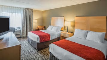 Standard Room, 2 Double Beds, Non Smoking | Premium bedding, desk, laptop workspace, blackout drapes