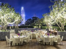 Outdoor banquet area