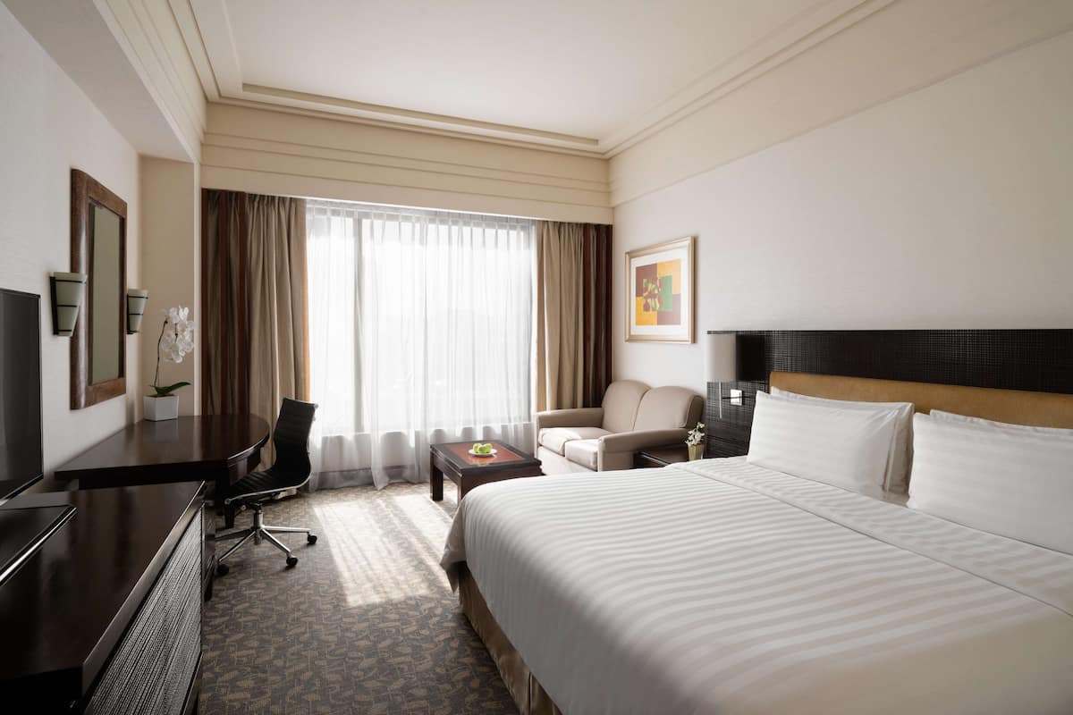 In-room safe, desk, laptop workspace, blackout curtains