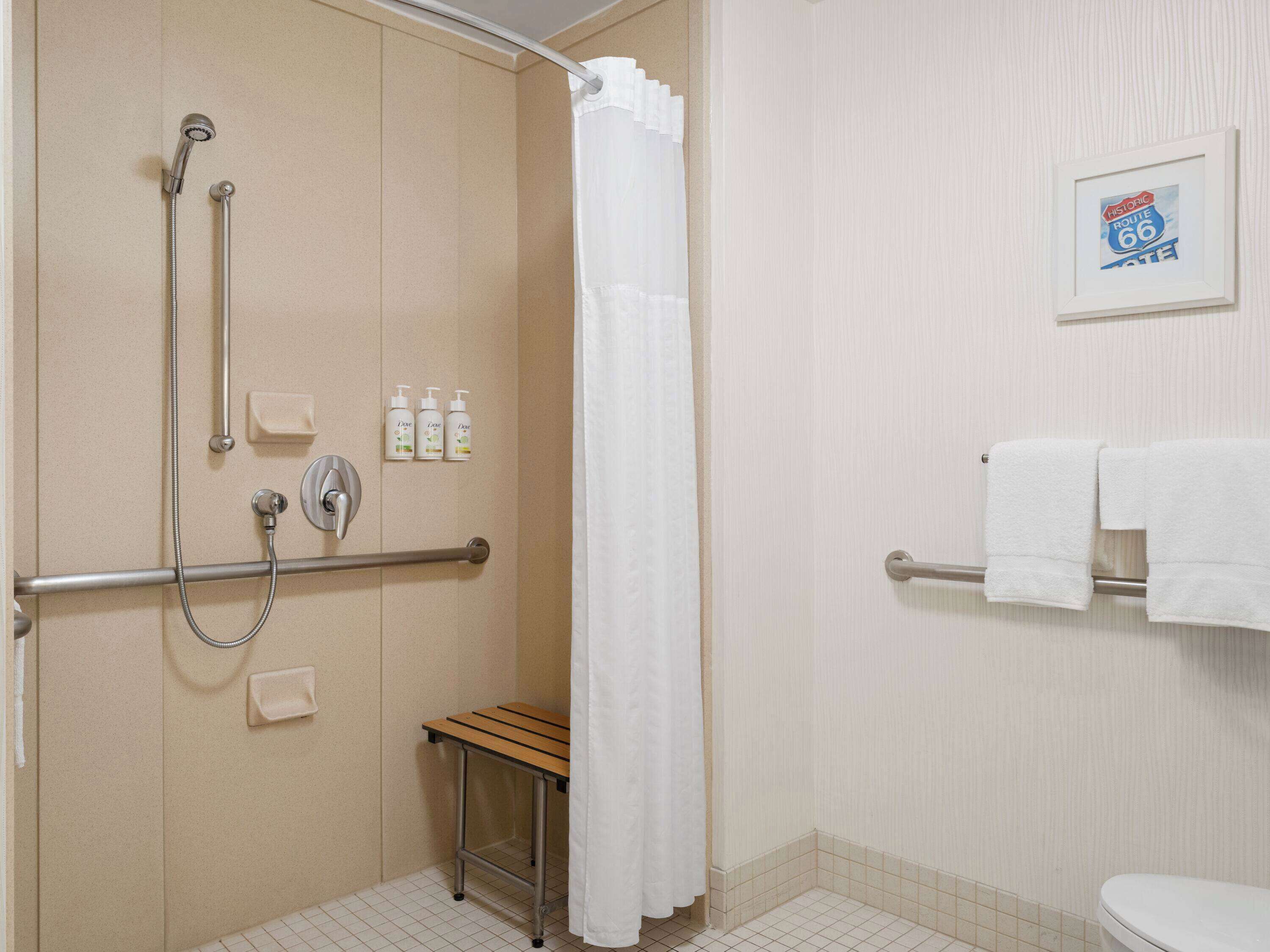 room, 2 queen beds, accessible, non smoking (mobility, roll-in shower) | accessible bathroom