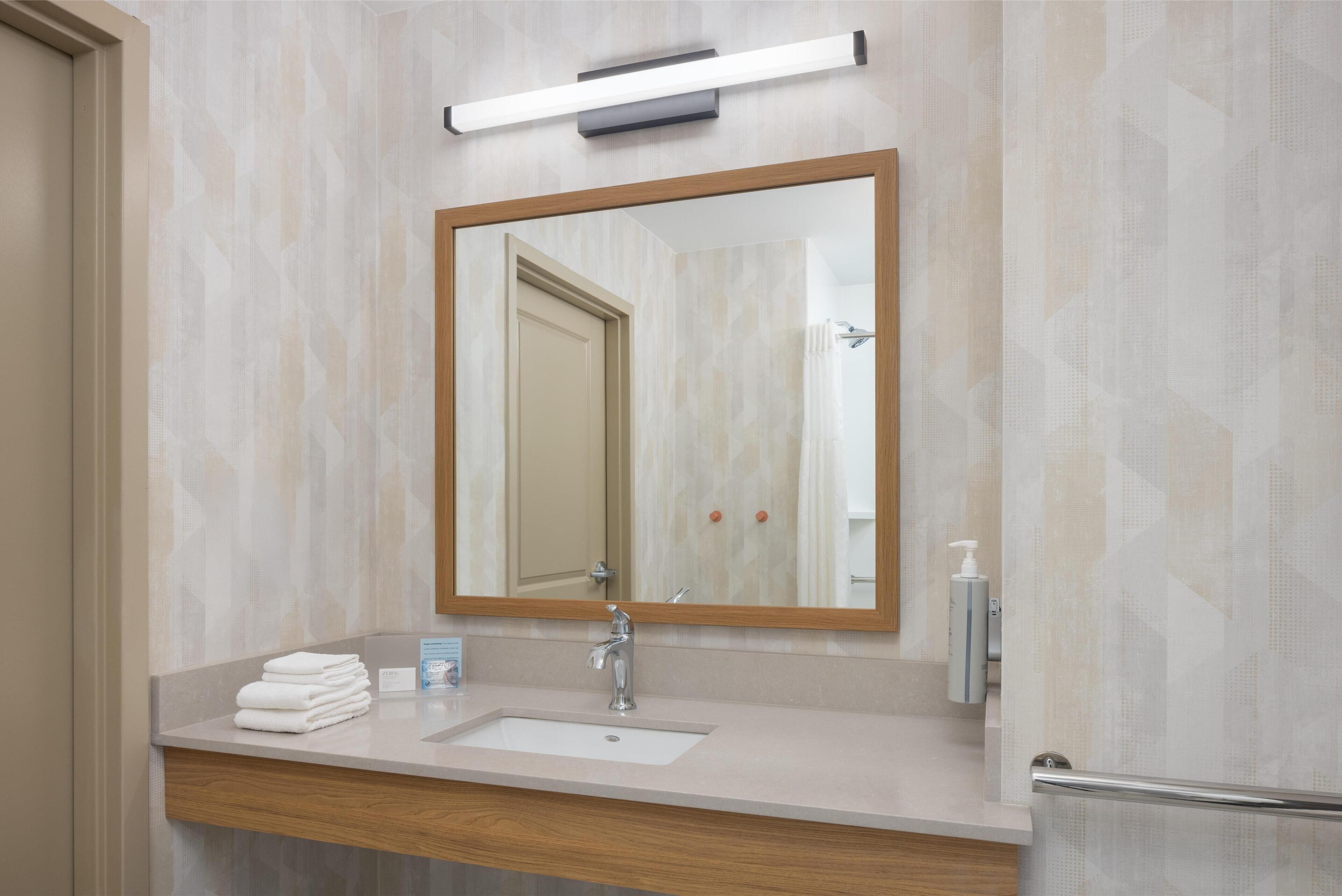 free toiletries, hair dryer, towels