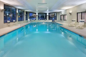 Indoor pool, open 6:00 AM to 11:00 PM, sun loungers