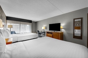 Premium bedding, desk, blackout drapes, iron/ironing board