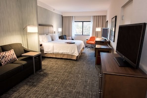 King Suite, Kitchenette | In-room safe, desk, laptop workspace, blackout drapes