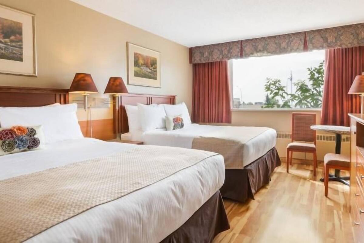 Individually furnished, desk, blackout drapes, iron/ironing board