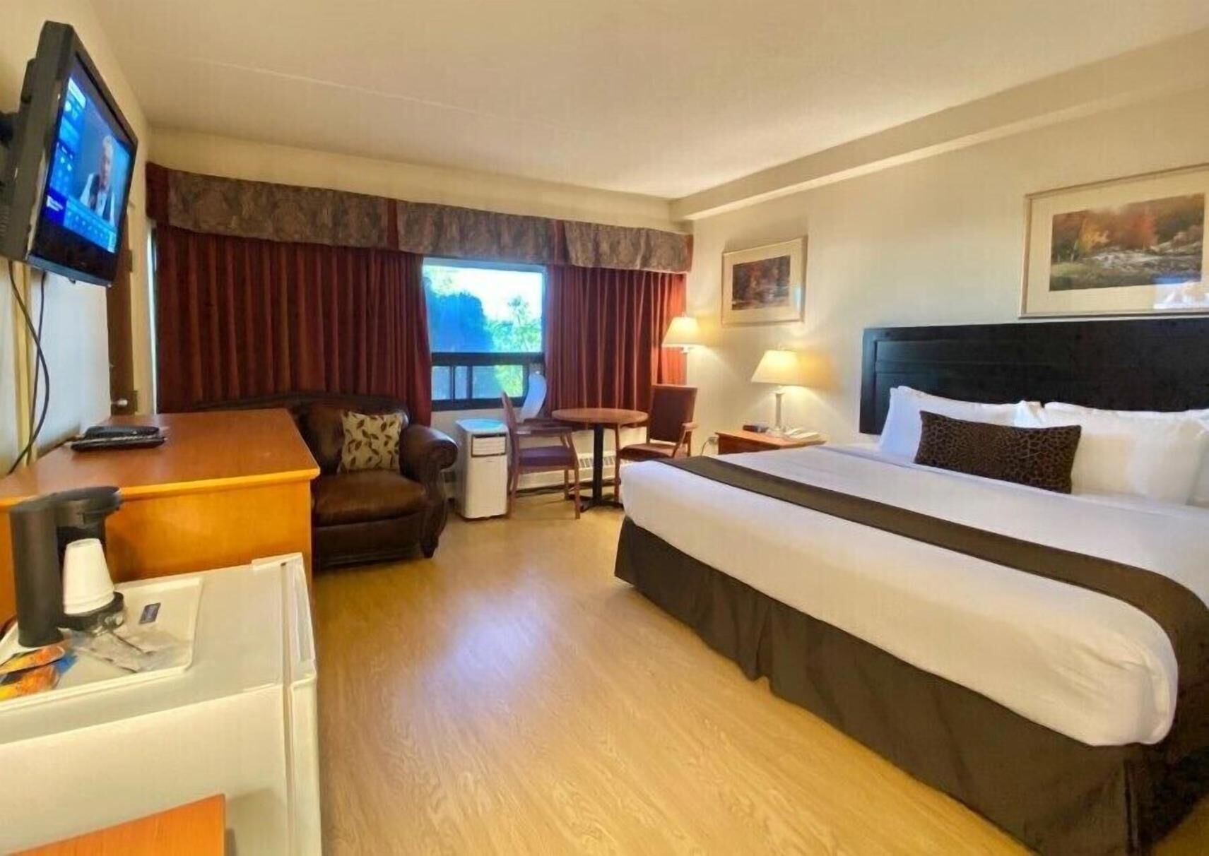 Individually furnished, desk, blackout curtains, iron/ironing board