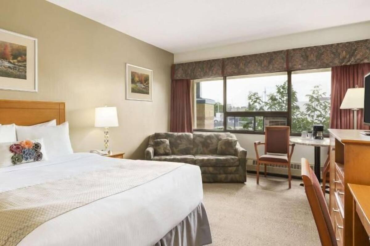 Individually furnished, desk, blackout drapes, iron/ironing board