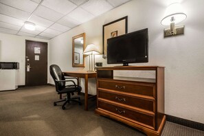Desk, blackout drapes, iron/ironing board, free WiFi
