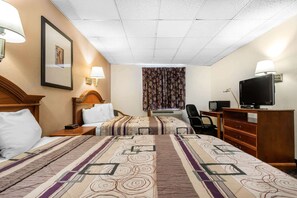 Desk, blackout drapes, iron/ironing board, free WiFi