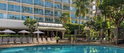 Outdoor pool, open 8:00 AM to 7:00 PM, cabanas (surcharge)