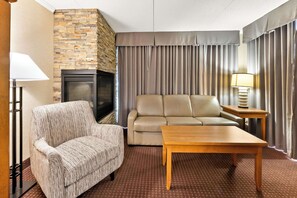Suite, 1 King Bed, Non Smoking, Fireplace (with Sofabed) | Premium bedding, blackout drapes, iron/ironing board, WiFi