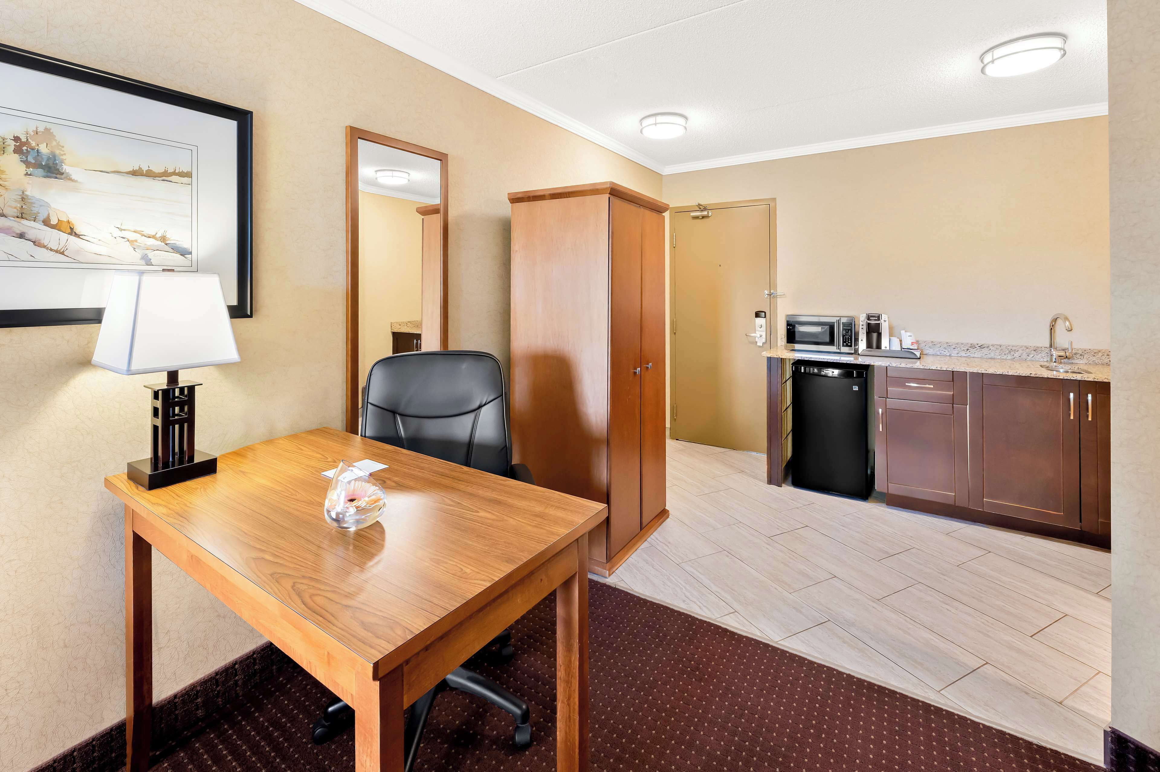 suite, 1 king bed, non smoking, refrigerator & microwave (with sofabed) | 1 bedroom, premium bedding, blackout curtains, iron/ironing board