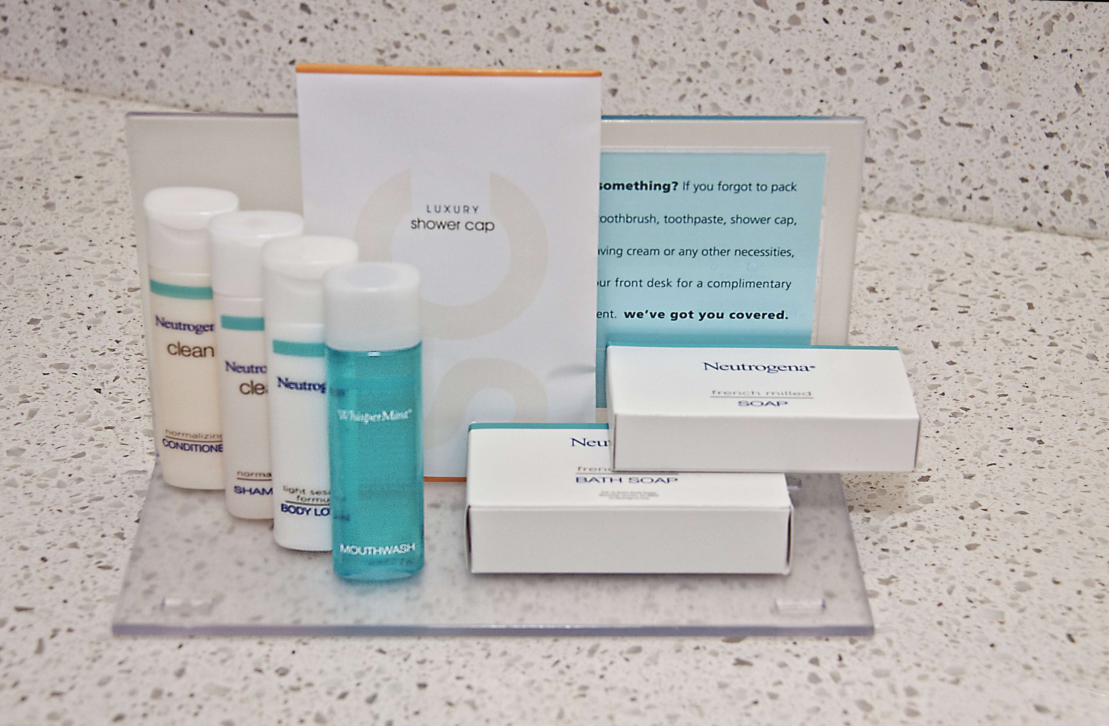 room, 2 queen beds, refrigerator (shower only) | bathroom | designer toiletries, towels