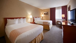 Standard Room, 2 Double Beds, Non Smoking, Refrigerator & Microwave (1st Floor) | In-room safe, blackout curtains, iron/ironing board, rollaway beds