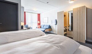 In-room safe, desk, laptop workspace, blackout curtains