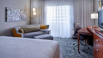 Egyptian cotton sheets, premium bedding, pillowtop beds, desk