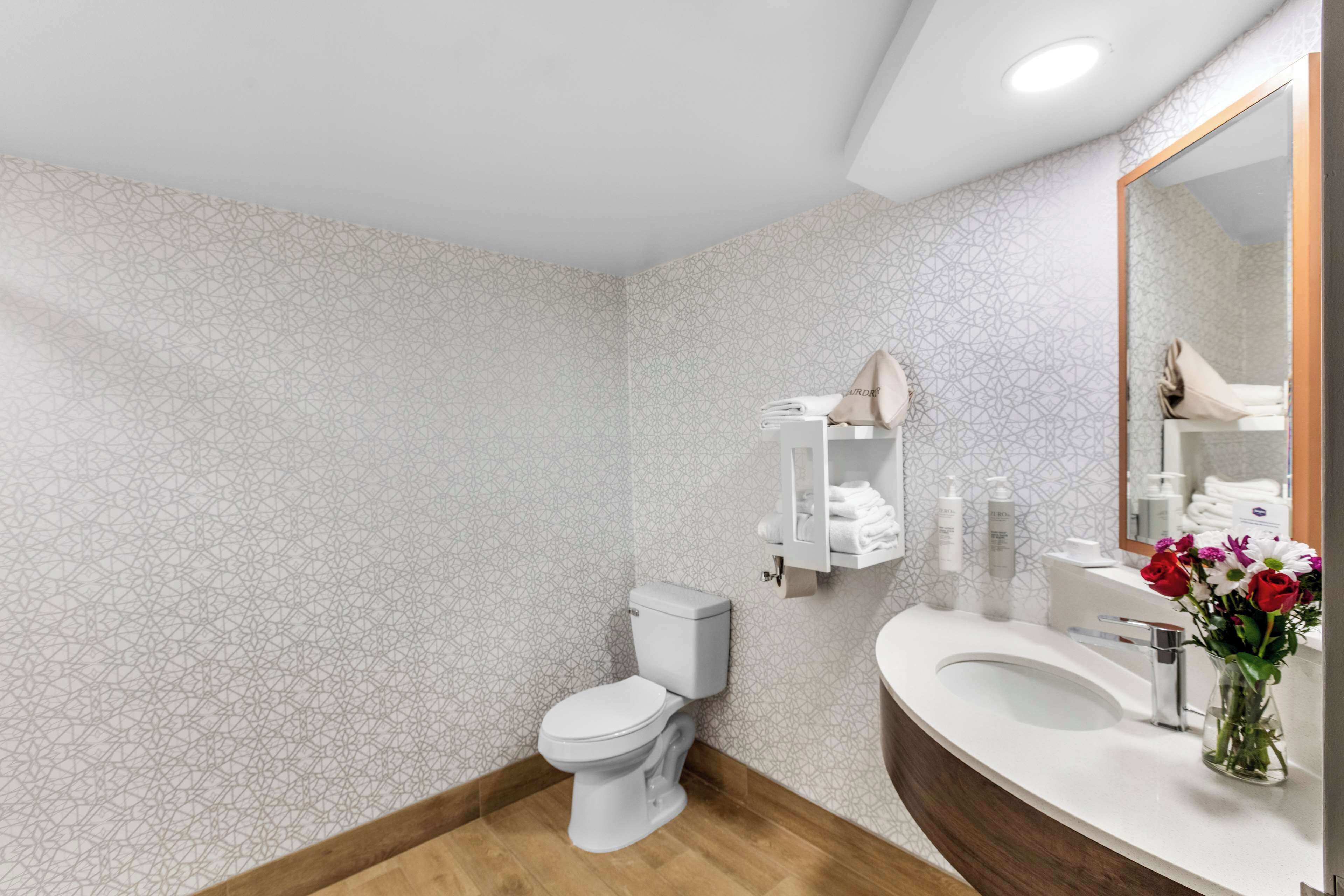 deluxe room, 1 king bed, non smoking | bathroom | free toiletries, hair dryer, towels, soap