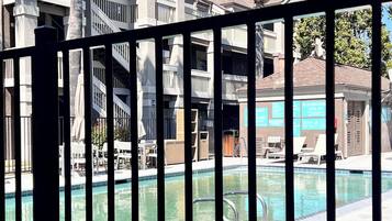 Outdoor pool, pool loungers