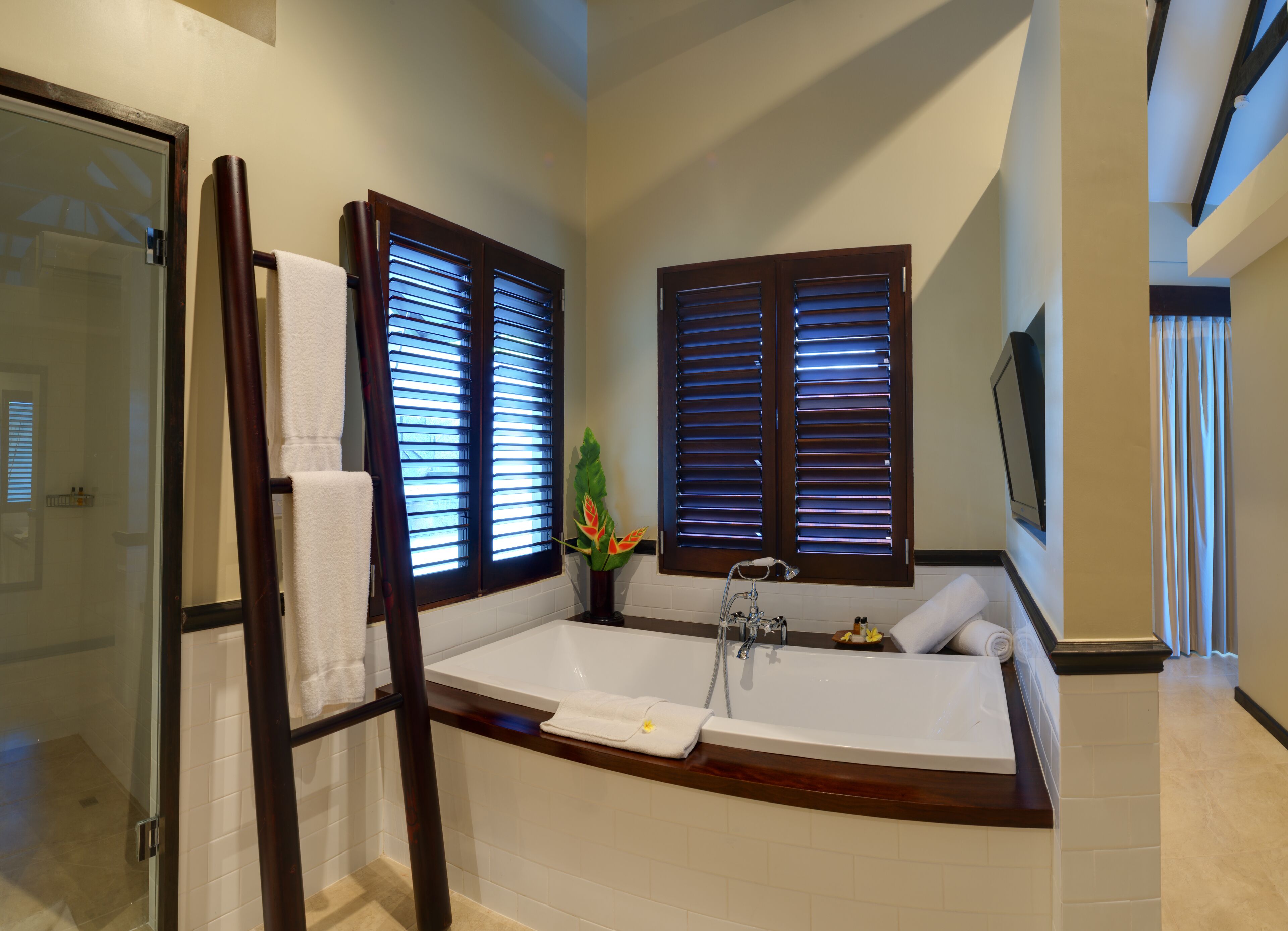 shefa pool villa (villa with its own pool) | bathroom | shower, rainfall showerhead, free toiletries, hair dryer