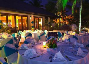 Outdoor banquet area