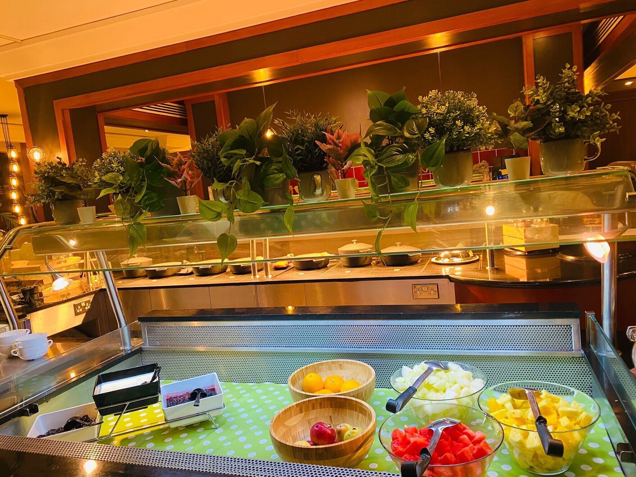 daily buffet breakfast (gbp 18.00 per person)