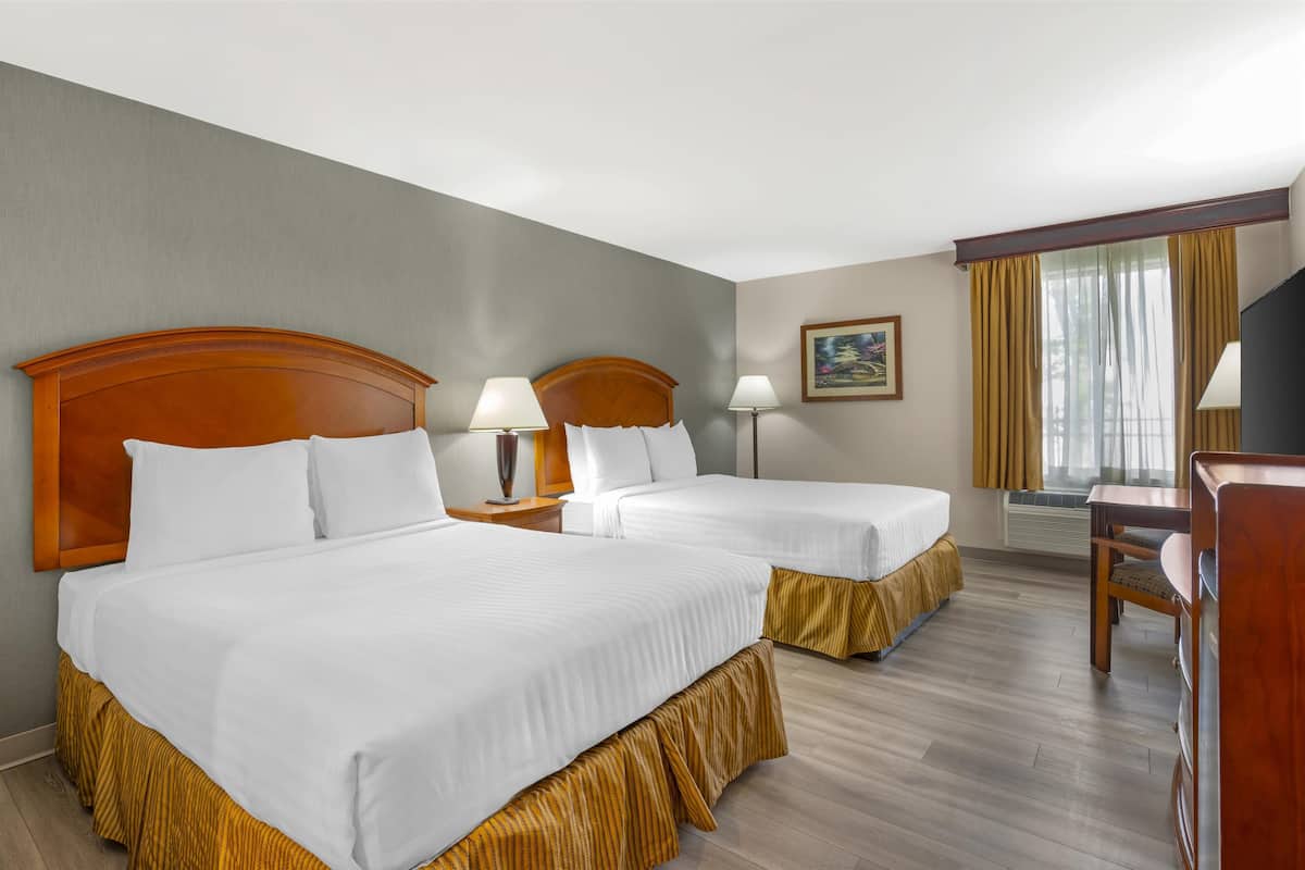 Standard Room, 2 Queen Beds, Non Smoking, Refrigerator & Microwave | Iron/ironing board, free cribs/infant beds, rollaway beds, free WiFi