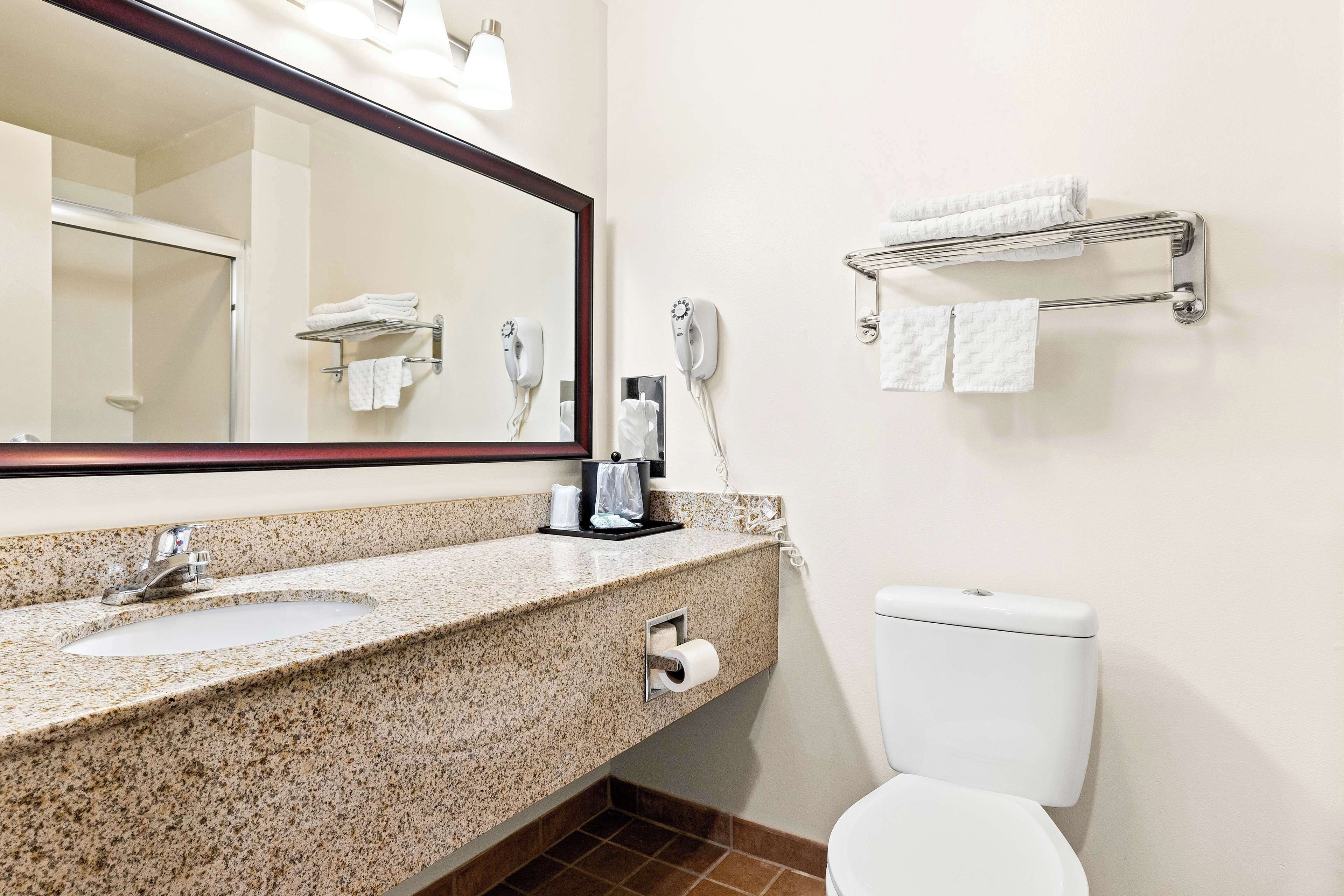 free toiletries, hair dryer, towels