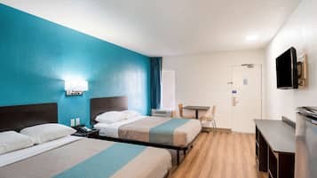 Desk, free WiFi, bed sheets