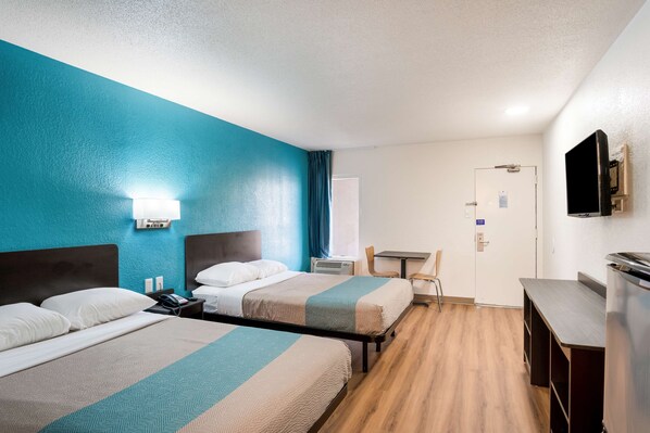 Desk, free WiFi, bed sheets