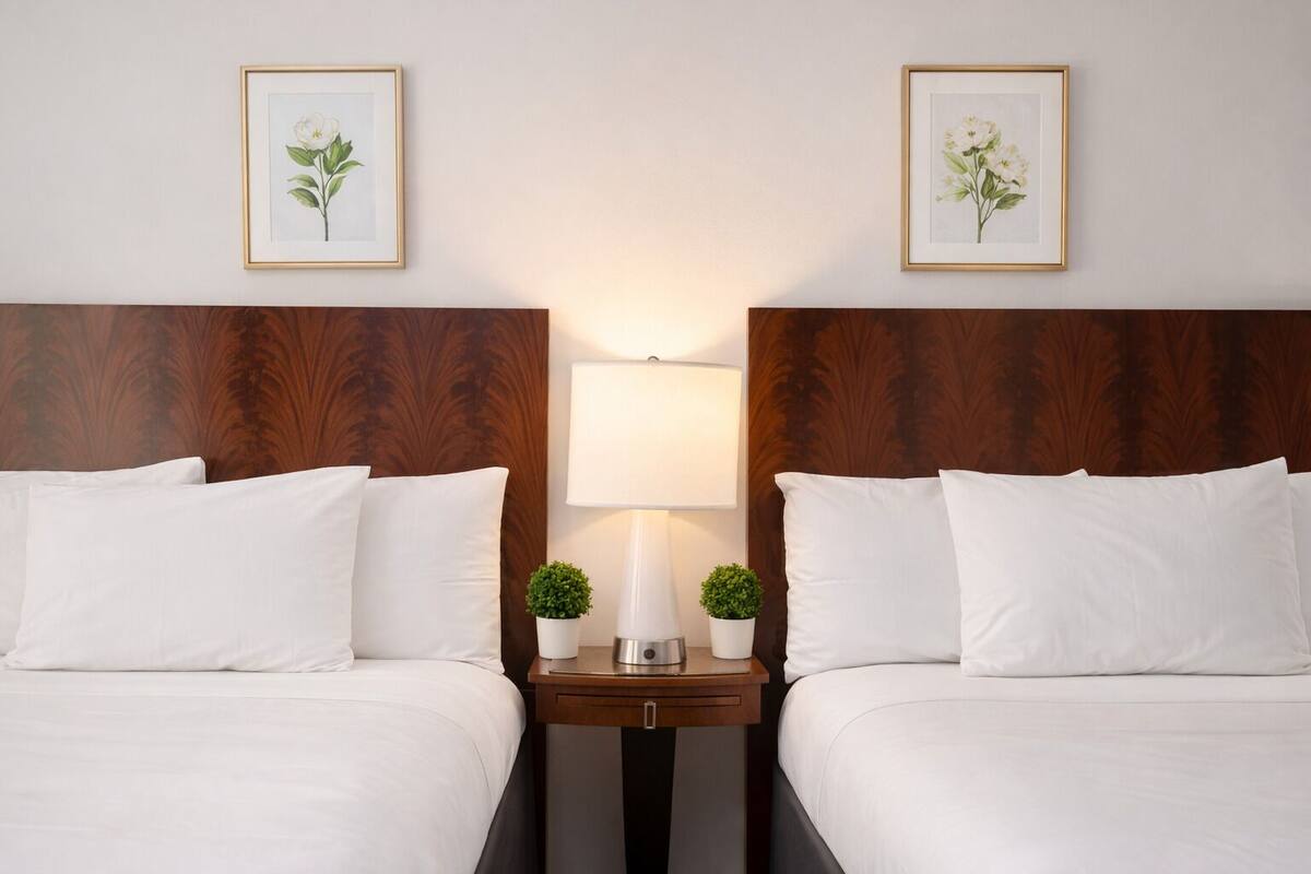Standard Double Room | Pillowtop beds, in-room safe, desk, laptop workspace